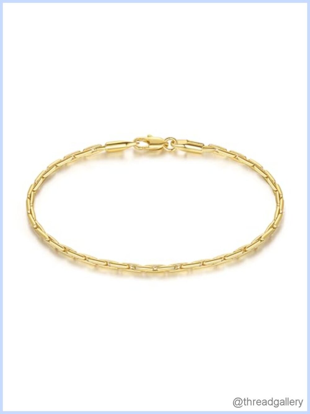 14K Gold Plated Link Chain Bracelet Dainty Stackable Unisex